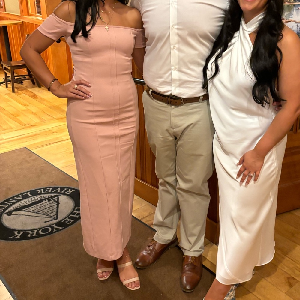 Zara Off-Shoulder Pink Maxi Dress